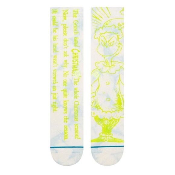 STANCE MERRY GRINCHMAS CREW HEIGHT COMBED COTTON BLEND UNISEX SIZE LARGE SOCKS - Picture 2 of 6